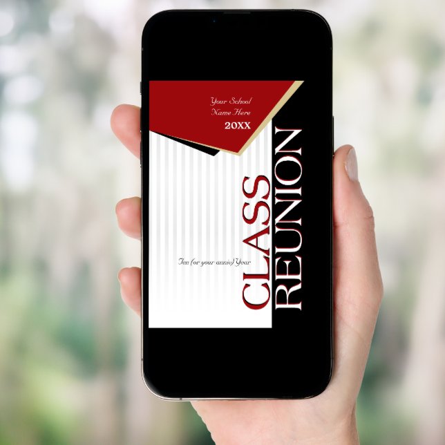 Customizable Red Class Reunion Invitation (Front Digital)