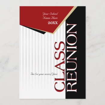 Customizable Red Class Reunion Invitation by lovescolor at Zazzle