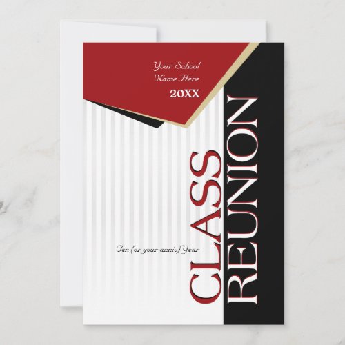 Customizable Red Class Reunion Invitation