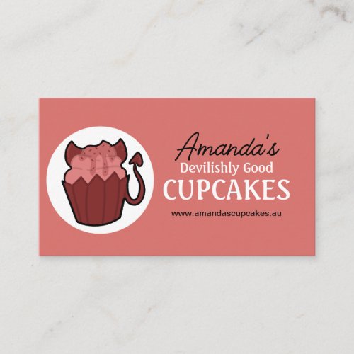 Customizable Red Devil Cupcake Business Cards