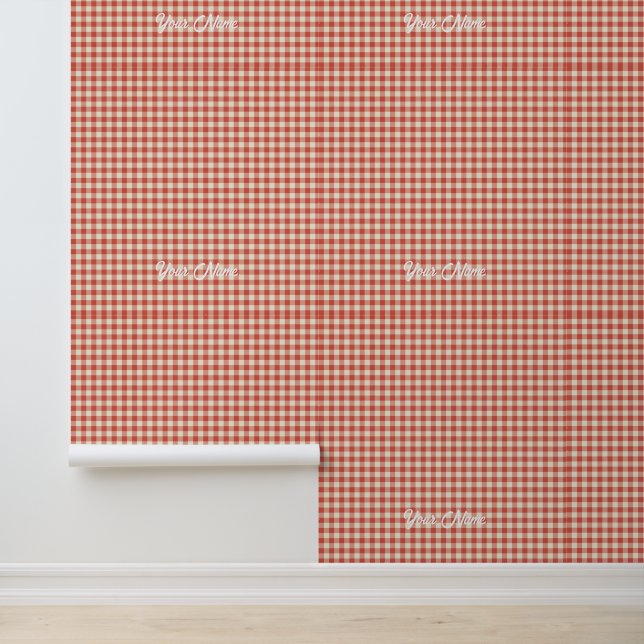 Customizable Red Gingham Wallpaper - Personalized  Wallpaper (Application)