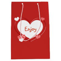 Customizable Red Hearts Valentine's Day Gift Bag