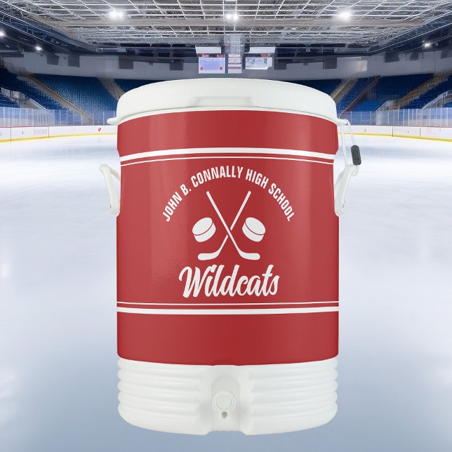Customizable Red Hockey Team Beverage Cooler (Creator Uploaded)