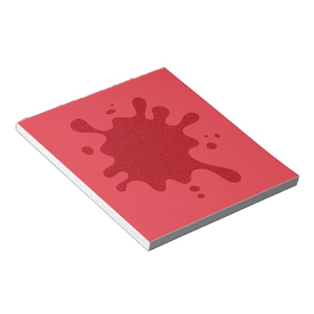 Customizable Red Ink Splash Notepad (Angled)