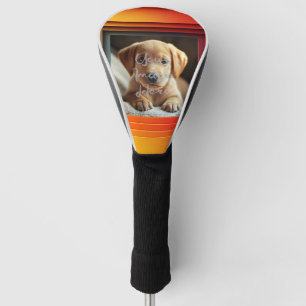 Customizable Red Orange Sunset Gradient Frame Golf Head Cover