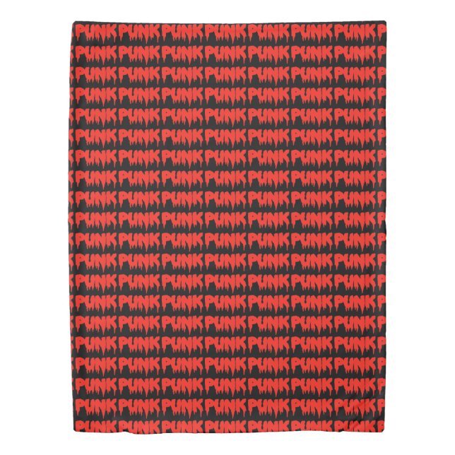 Customizable Red Punk Drip Font Duvet Cover (Front)