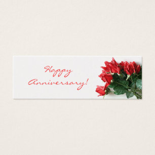Customizable Red Rose Anniversary Floral Gift Tags