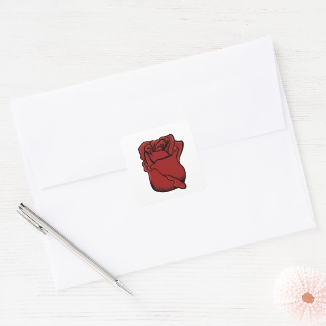 Customizable Red Rose Sticker (Envelope)