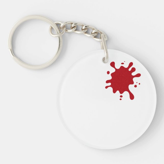 Customizable Red Splash Acrylic Keychain (Front)