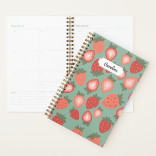 Customizable Red Strawberry Seamless Pattern Planner
