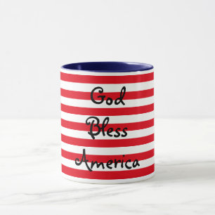Customizable Red, White and Blue God Bless America Mug
