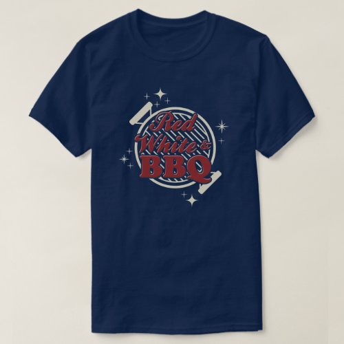 Customizable Red White  BBQ Family Reunion Back T_Shirt