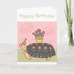 Customizable Redfoot Tortoise Birthday Card 1