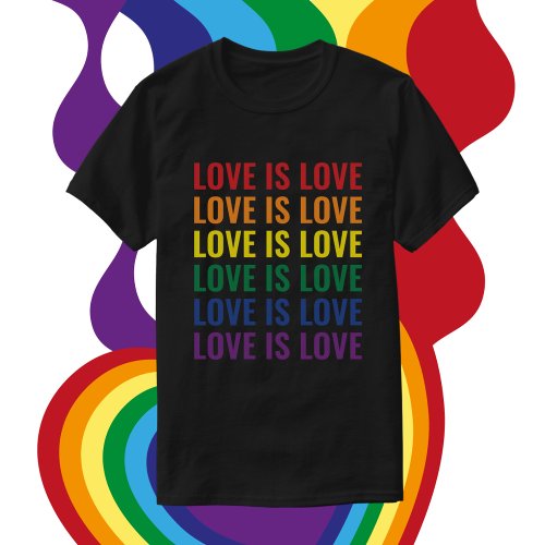 Customizable Repeating Text LGBTQ Gay Pride T_Shirt