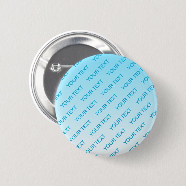 Customizable Repeating Text Modern White & Black Button (Front & Back)