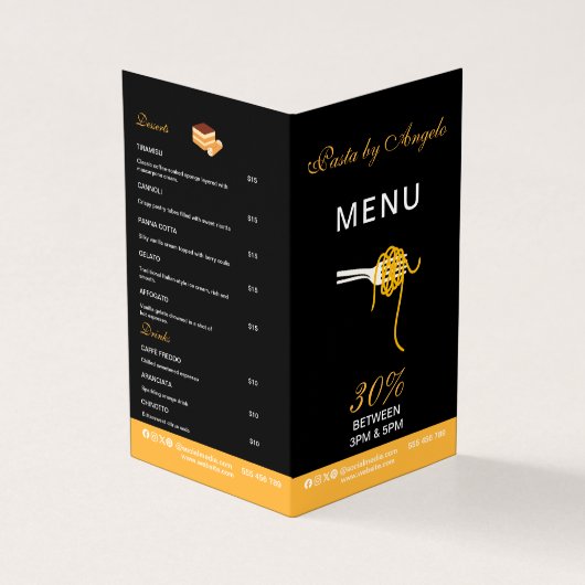 Customizable Restaurant Menu Brochure (Outside)