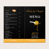 Customizable Restaurant Menu Brochure (Outside Unfolded)