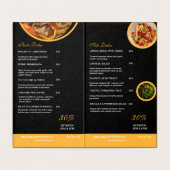 Customizable Restaurant Menu Brochure (Inside Unfolded)