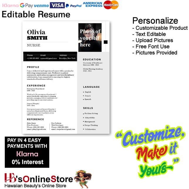 Customizable Resume Template with Photo 19 Letterhead (Customizable Resume Template with Photo Letterhead 19.)