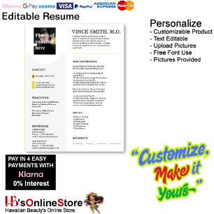 Customizable Resume Template with Photo 4 Letterhead