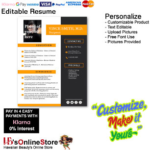 Customizable Resume Template with Photo 5 Letterhead