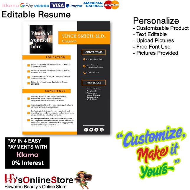 Customizable Resume Template with Photo 5 Letterhead (Customizable Resume Template with Photo Letterhead 5.)