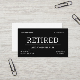 CUSTOMIZABLE: RETIRED BUSINESS CARDS