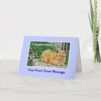 Customizable Retirement Card, Ginger Cat Card
