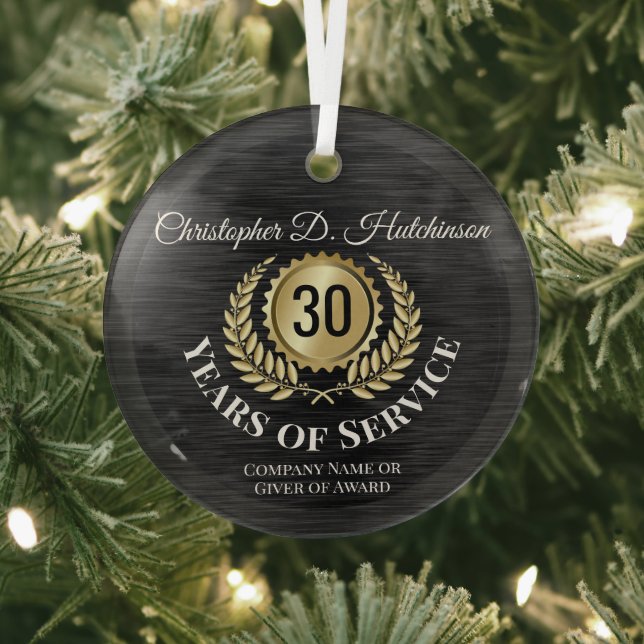 Customizable Retirement Employee Award Keepsake  Glass Ornament (Insitu)