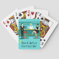 Customizable Retro Cocktail Lounge Playing Cards