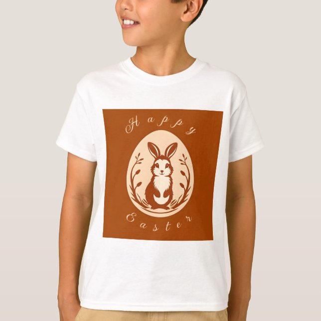 Customizable Retro Easter Bunny. Easter Bunny.     T-Shirt (Front)