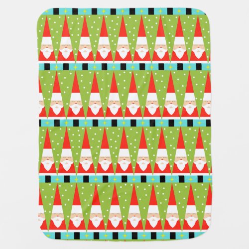 Customizable Retro Geometric Santa Baby Blanket