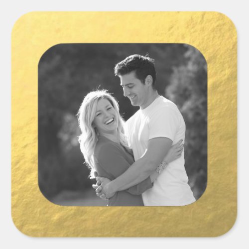 Customizable Retro Glamorous Gold Photo Stickers