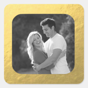 Customizable Retro Glamorous Gold Photo Stickers