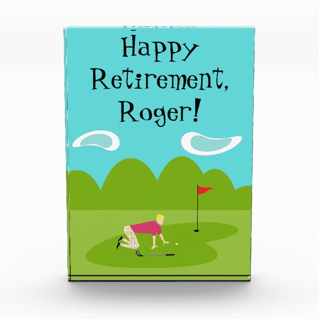 Customizable Retro Golfer Award (Front)