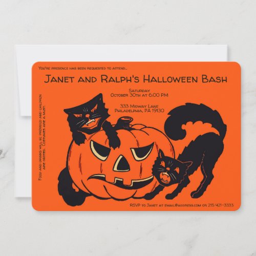 Customizable Retro Halloween Decoration Invitation