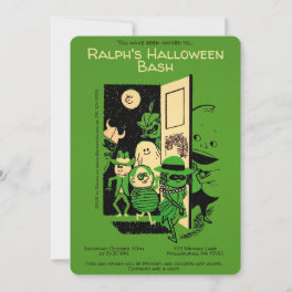 Customizable Retro Halloween Party Invitation