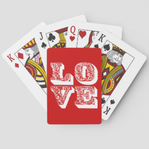 Customizable Retro LOVE Square Poker Cards
