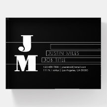 Customizable Retro-modern Black & White Monogram
