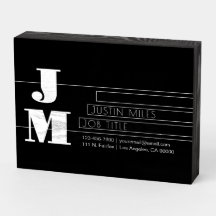 Customizable Retro-modern Black & White Monogram