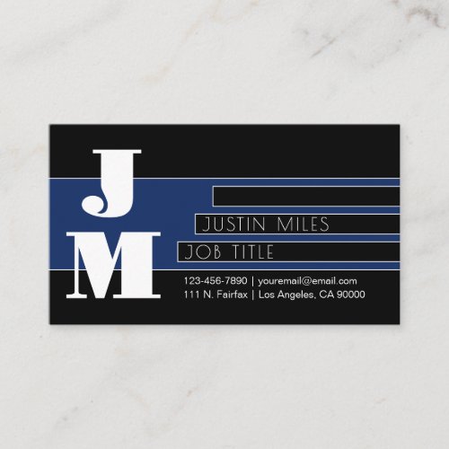 Customizable Retro-modern Monogram &amp; Design Business Card
