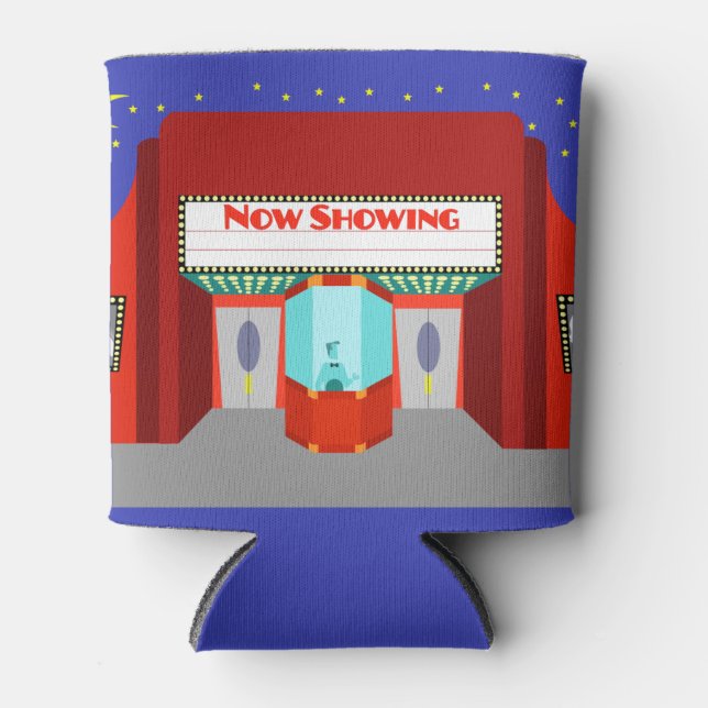 Customizable Retro Movie Theater Can Cooler (Front)