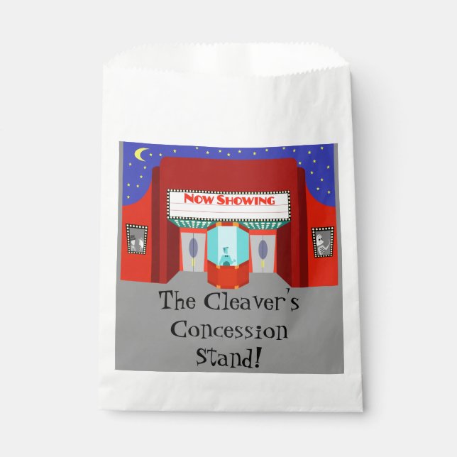 Customizable Retro Movie Theater Favor Bags (Front)