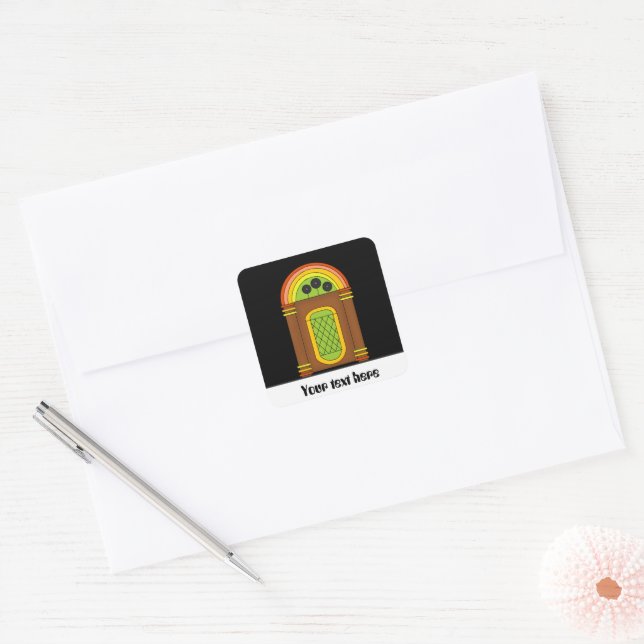 Customizable retro party fun jukebox sticker (Envelope)