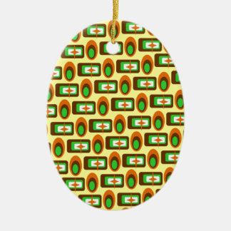 Customizable Retro Shapes Ceramic Ornament