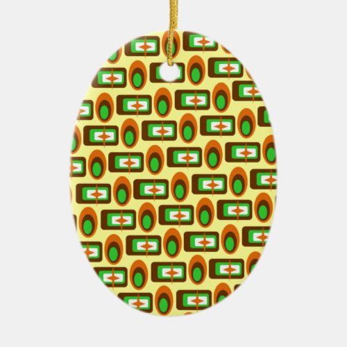 Customizable Retro Shapes Ceramic Ornament