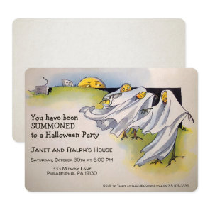 Customizable Retro Spooky Halloween Invitation