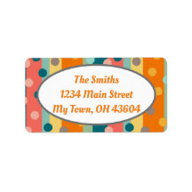 Customizable Retro Stripes & Dots Orange Return