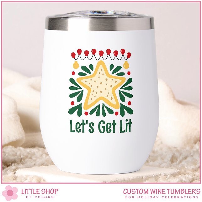 Customizable Retro Style Christmas Thermal Wine Tumbler (Creator Uploaded)