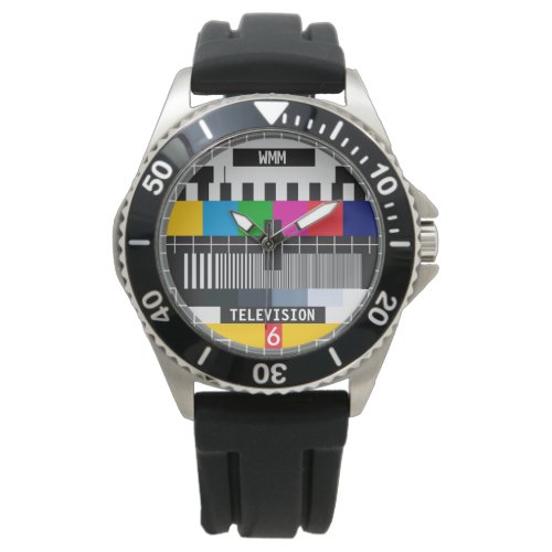 Customizable Retro Tv Test Card Pattern Watch